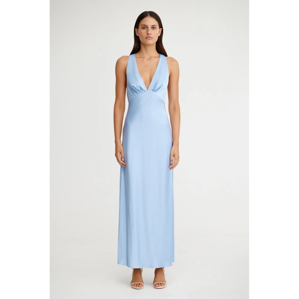 Significant Other Lucile Bias Maxi‎ Dress Ice Blue Size 8 US Formal Gown NWT